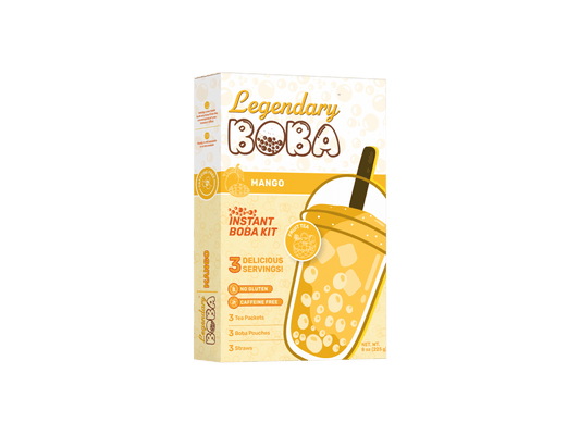 LegendaryBoba Instant Boba Fruit Tea Kit - Mango (Caffeine Free)