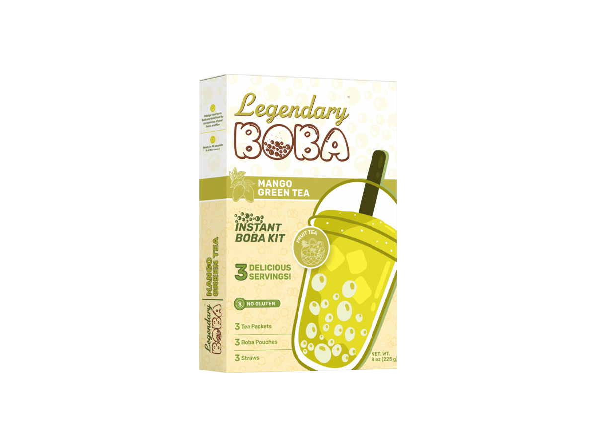 LegendaryBoba Instant Boba Fruit Tea Kit - Mango & Green Tea