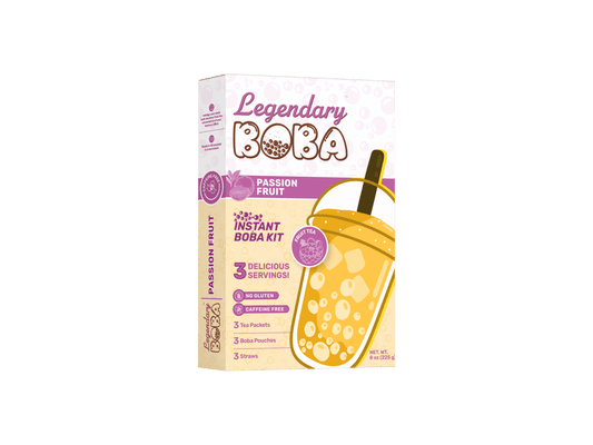 LegendaryBoba Instant Boba Fruit Tea Kit - Passion Fruit  (Caffeine Free)