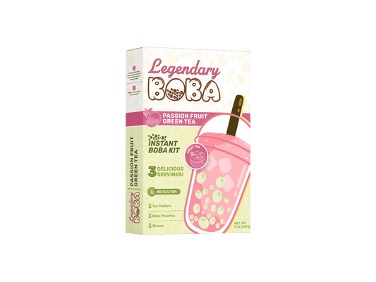 LegendaryBoba Instant Boba Fruit Tea Kit - Passion Fruit & Green Tea